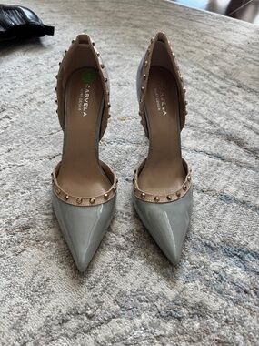 Carvela Kurt Geiger Studded Pumps — Grey Patent — UK 7 / EU 40 (US ~9.5)